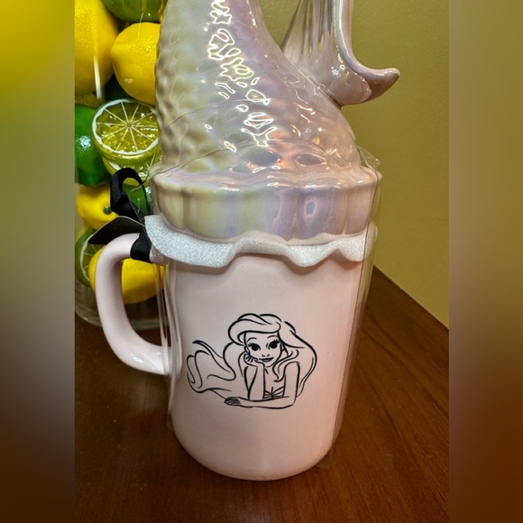 Rae Dunn Ariel …Double Sided Mug - With Mermaid Iridescent Topper - N w/o T - Picture 5 of 8